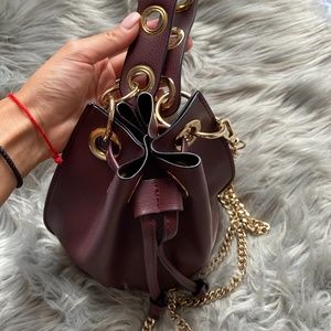 Women's Maroon Zara Handbag with Chain